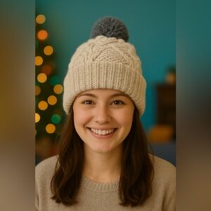 Gap Cozy Cream Knit Beanie